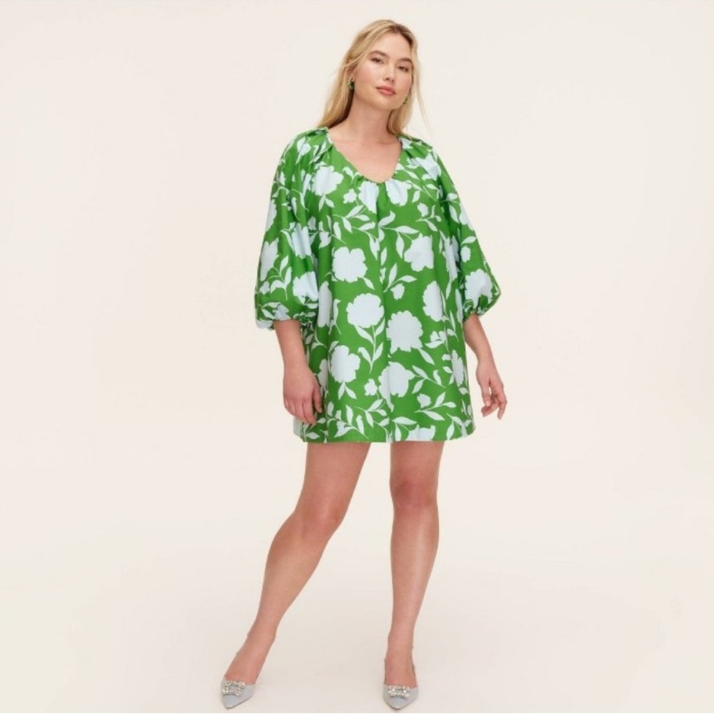 Kate Spade Green and White V-Neck Sundress